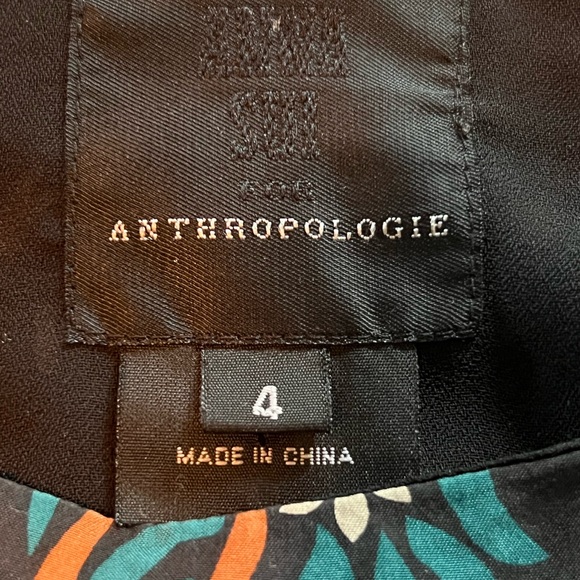 Anthropologie Anna Sui Silk Peplum Deer Blouse 4 - Picture 6 of 7